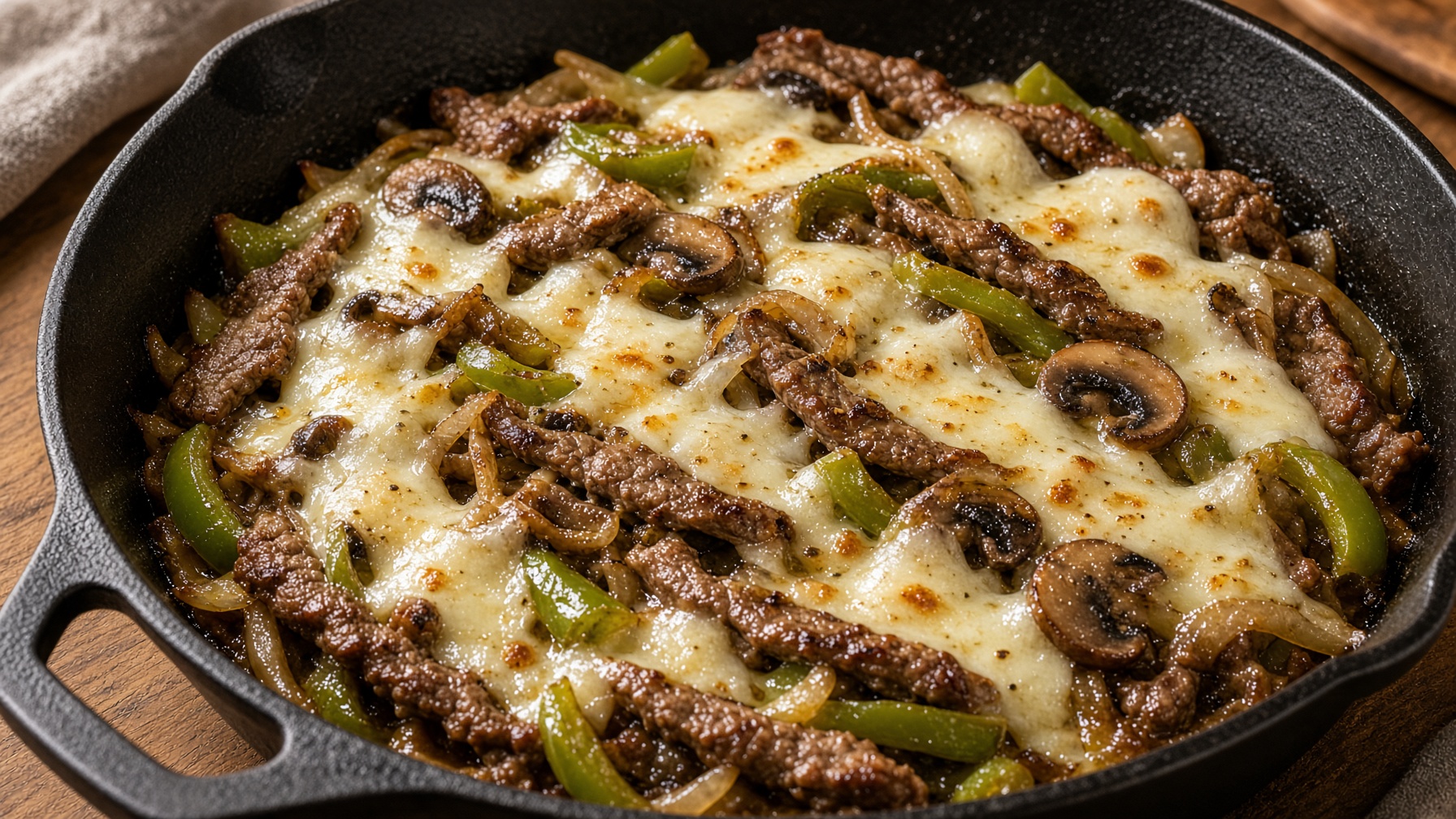 Philly Cheesesteak Skillet